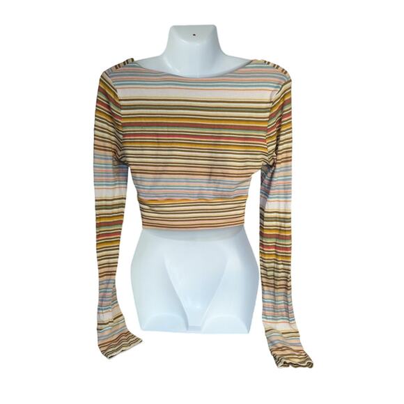 Urban Outfitters Out from Under Cropped Ribbed Long Sleeve Tee Shirt Size M - Picture 2 of 7